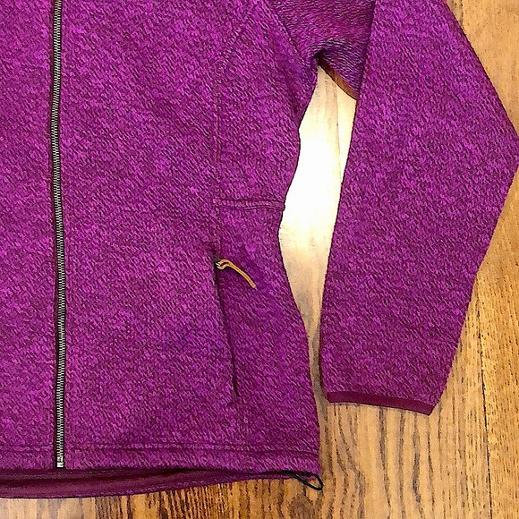 COLUMBIA Womens Raspberry Knit Full Zip Fleece Lined Zip Pockets Hoodie Large - Picture 7 of 15